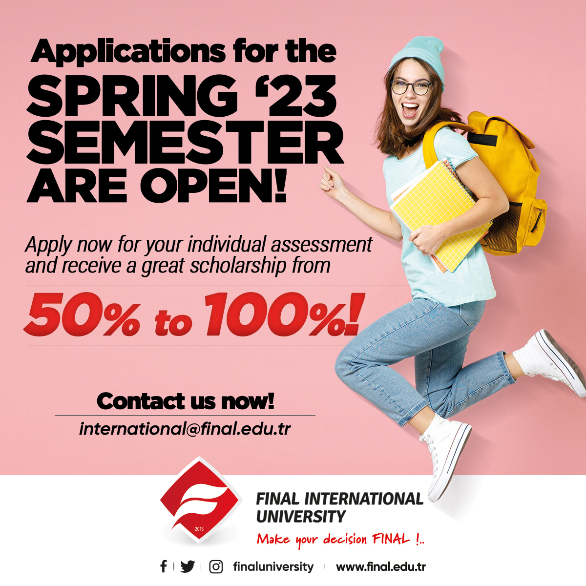 Final International University Applications for the Spring '23